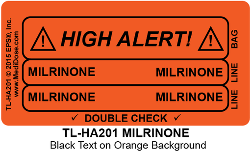 Line Tracing Label - MILRINONE - TL-HA201 (1,000 Labels)