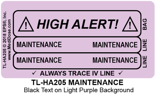 Line Tracing Label - MAINTENANCE - TL-HA205 (1,000 Labels)