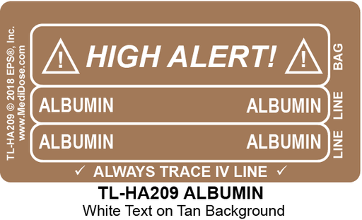 Line Tracing Label - ALBUMIN - TL-HA209 (1,000 Labels)