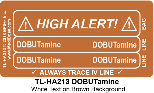 Line Tracing Label - DOBUTamine - TL-HA213 (1,000 Labels)