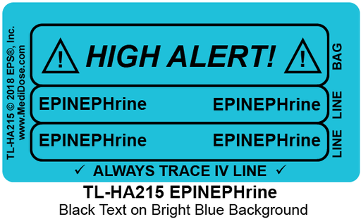 Line Tracing Label - EPINEPHrine - TL-HA215 (1,000 Labels)
