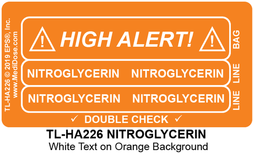 Line Tracing Label - NITROGLYCERIN  - TL-HA226 (1,000 Labels)